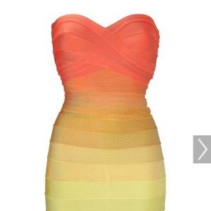 Herve Leger Rainbow midi dress